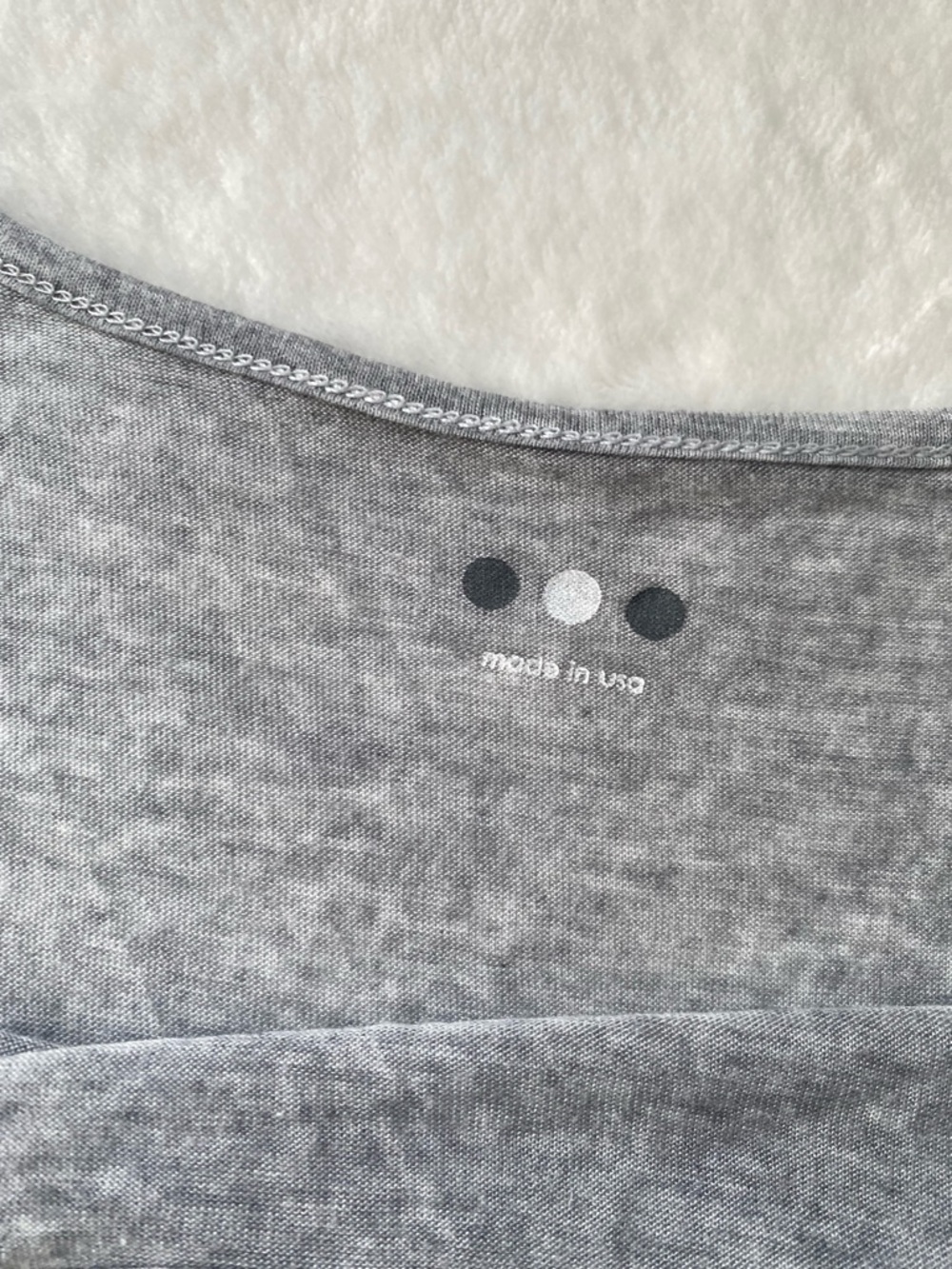 Three Dots 100% Silk Abstract Blouse Medium Gray Tencel Cami Layered Top USA - Picture 9 of 11